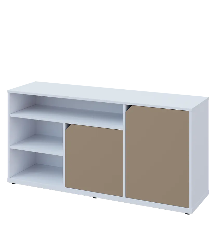 KU2-15DN3 P skříňka nízká 2-dveřová, nika, 740x1522x400, provedení pravé, bílá sněžná/latte